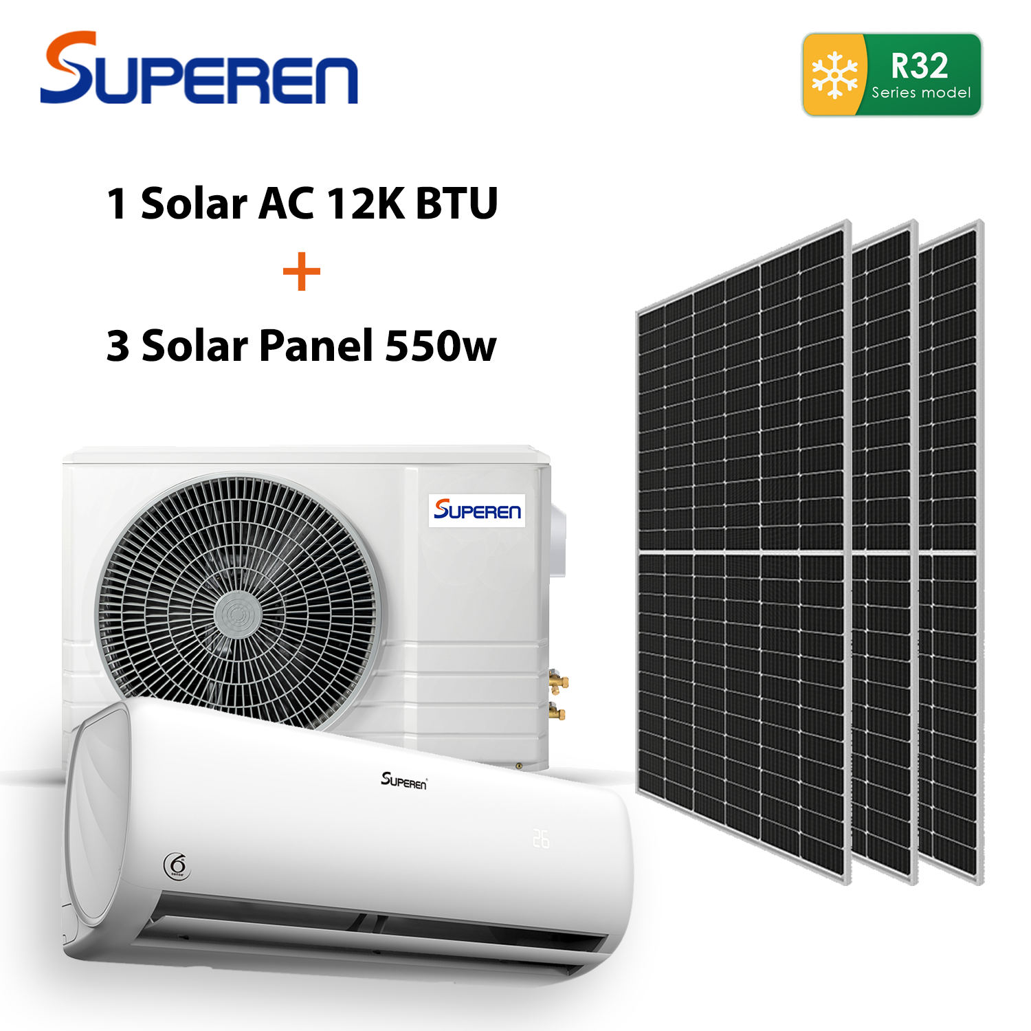 Superen Solar Air Conditioner 12000 BTU (Cool & Heat)